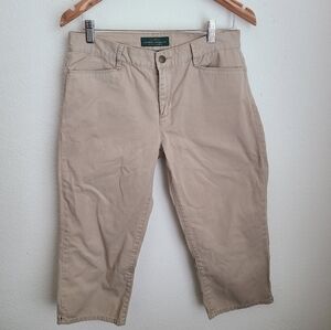 Lauren Ralph Lauren Green label Beige Cropped pants women size 8 cotton